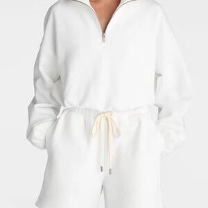 KBB by KAHLANA Women's Pullover 'The Quarter Zip Sweatshirt' - White